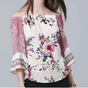 White House Black Market Floral Off The Shoulder Blouse